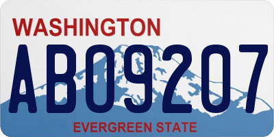 WA license plate ABO9207
