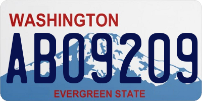 WA license plate ABO9209