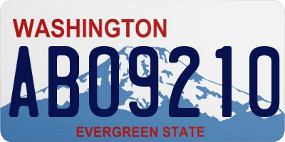 WA license plate ABO9210