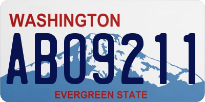 WA license plate ABO9211