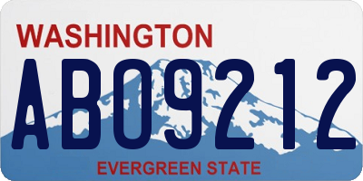 WA license plate ABO9212