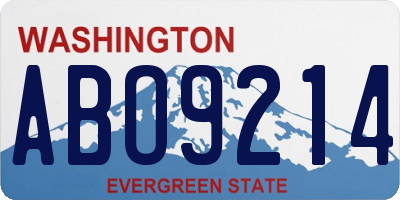 WA license plate ABO9214