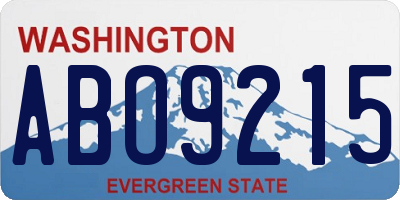 WA license plate ABO9215