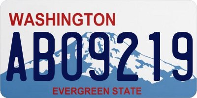 WA license plate ABO9219