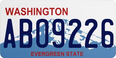 WA license plate ABO9226
