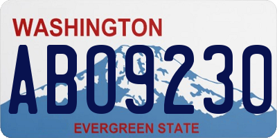 WA license plate ABO9230