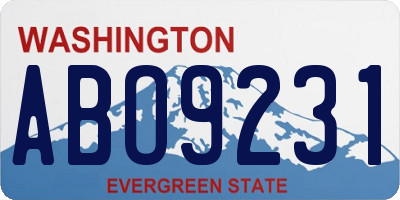 WA license plate ABO9231
