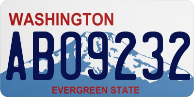 WA license plate ABO9232