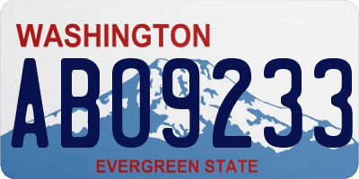 WA license plate ABO9233