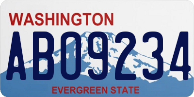 WA license plate ABO9234