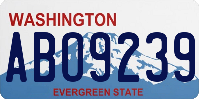 WA license plate ABO9239