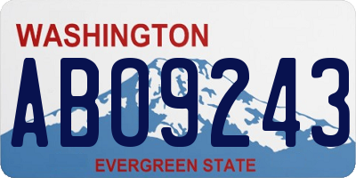 WA license plate ABO9243