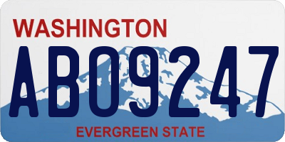 WA license plate ABO9247