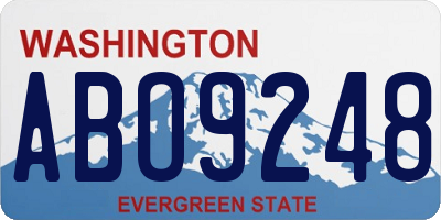 WA license plate ABO9248
