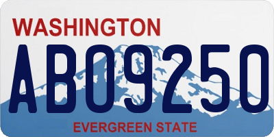 WA license plate ABO9250