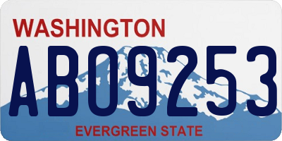 WA license plate ABO9253