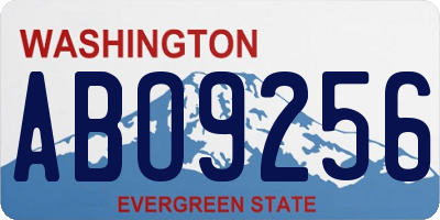 WA license plate ABO9256