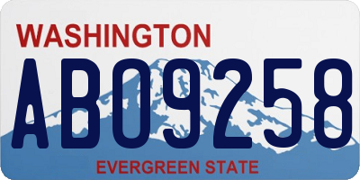 WA license plate ABO9258