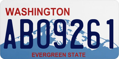 WA license plate ABO9261