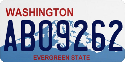 WA license plate ABO9262