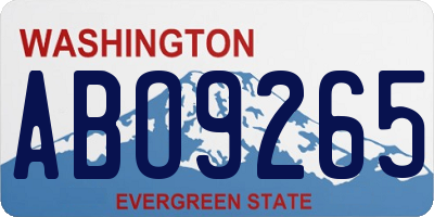 WA license plate ABO9265