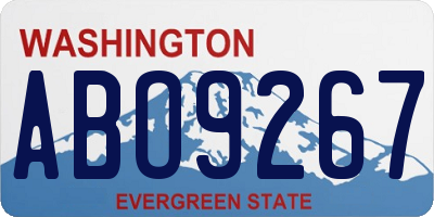 WA license plate ABO9267