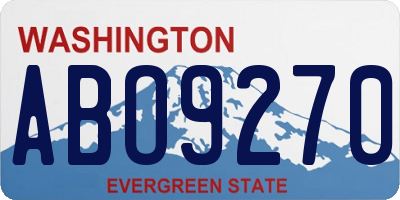 WA license plate ABO9270