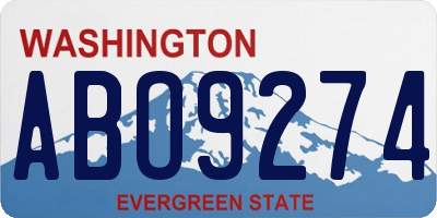 WA license plate ABO9274