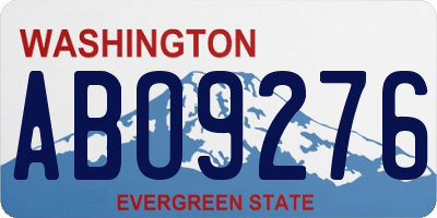 WA license plate ABO9276