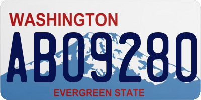 WA license plate ABO9280