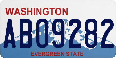 WA license plate ABO9282