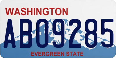 WA license plate ABO9285