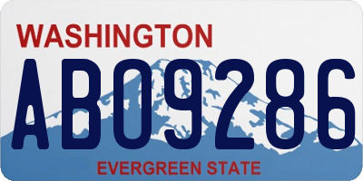WA license plate ABO9286
