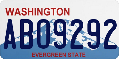 WA license plate ABO9292