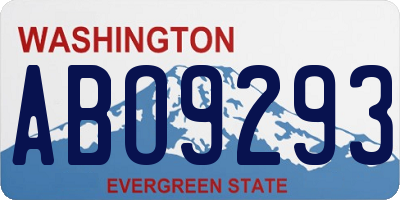 WA license plate ABO9293