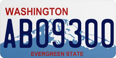 WA license plate ABO9300