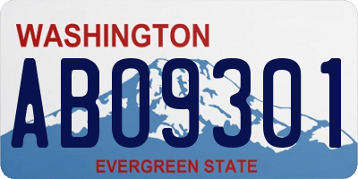 WA license plate ABO9301