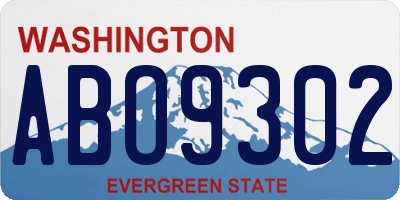 WA license plate ABO9302