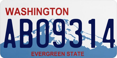 WA license plate ABO9314