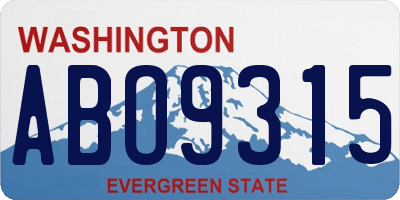 WA license plate ABO9315