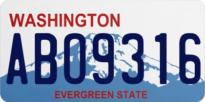WA license plate ABO9316