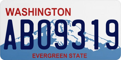 WA license plate ABO9319