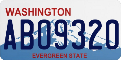 WA license plate ABO9320