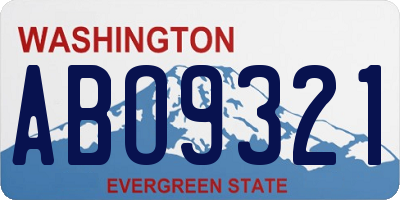 WA license plate ABO9321