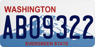 WA license plate ABO9322