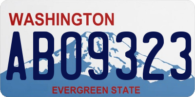 WA license plate ABO9323