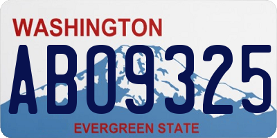 WA license plate ABO9325