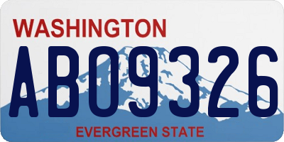 WA license plate ABO9326