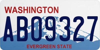 WA license plate ABO9327