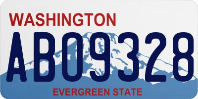 WA license plate ABO9328